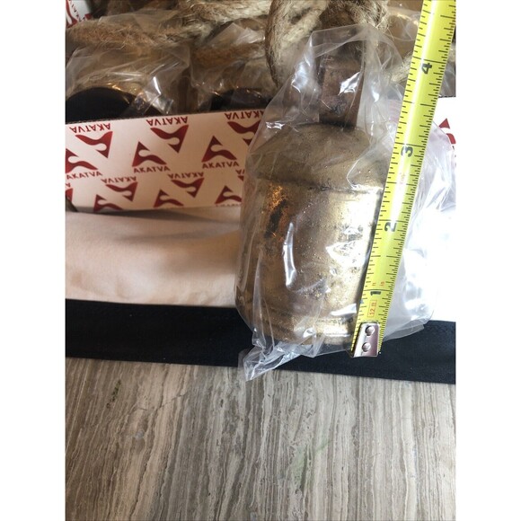 Rustic Tin Metal Cow Bells on Rope Wooden Clapper Christmas Decoration NEW!! - Picture 9 of 11